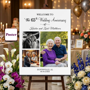 Affiche Bienvenue pour les 65 ans de mariage - 3 photos pe