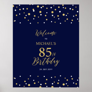 Affiche Bienvenue pour les 85 ans Fête d'anniversaire avec