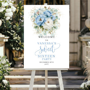Affiche Bienvenue pour les seize ans de pivoines bleues et