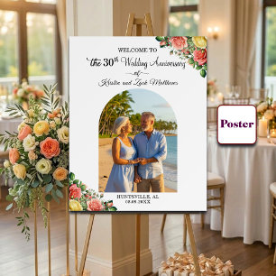 Affiche Bienvenue pour un 1er anniversaire de mariage pers