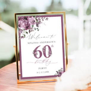 Affiche Bienvenue pour un 60e anniversaire de naissance Fl
