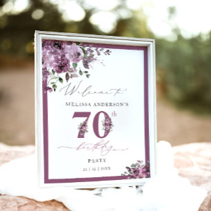 Affiche Bienvenue pour un 70e anniversaire de naissance Fl