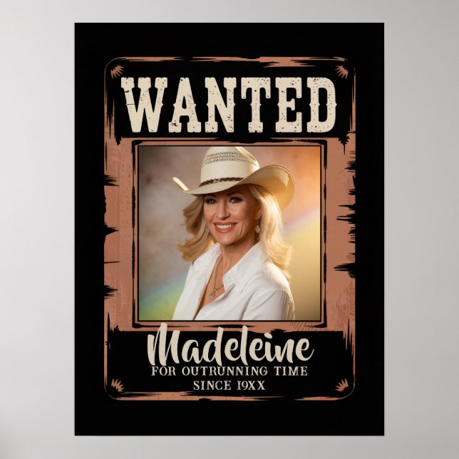 Affiche Bienvenue pour une fête d'anniversaire rustique da (Devant)