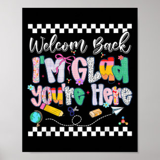 Affiche Bienvenue Preppy De Retour Je Suis Heureux Que Vou