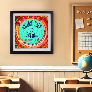 Affiche Bienvenue Retour à l'école amusant Inspirivée colo