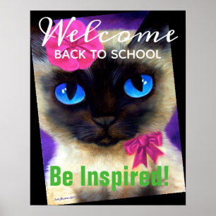 Affiche Bienvenue Retour À L'École Chat Siamois Personnali