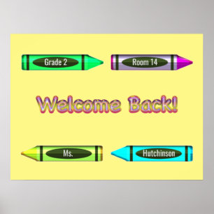 Affiche Bienvenue Retour à l'école Conception personnalisé