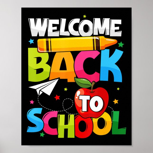 Affiche Bienvenue Retour à l'école Premier jour enseignant (Devant)