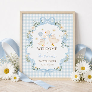 Affiche Bienvenue Silly Goose Garçon Baby Shower