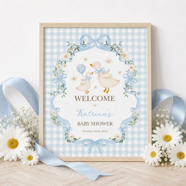 Affiche Bienvenue Silly Goose Garçon Baby Shower (Créateur téléchargé)