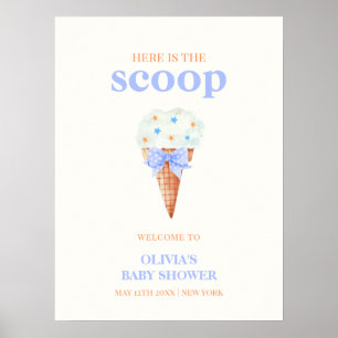 Affiche Bienvenue Summer Bow Star Baby shower de crème gla