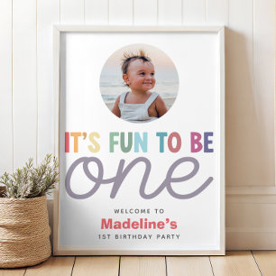 Affiche Bienvenue sur la photo d'anniversaire moderne arc-