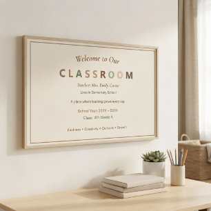Affiche Bienvenue sur l'affiche de classe cadeau personnal
