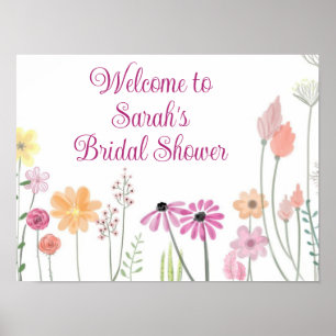 Affiche Bienvenue sur l'affiche de la douche nuptiale pers