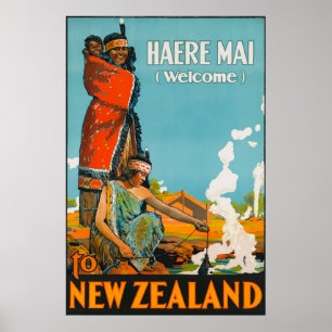 Affiche Bienvenue sur l'affiche des Vintage voyage de Nouv