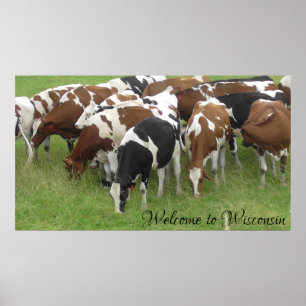 Affiche Bienvenue sur l'affiche photo de la vaches laitièr