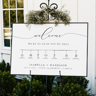 Affiche Bienvenue sur le calendrier de mariage minimaliste