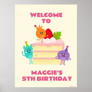 Affiche Bienvenue sur le gâteau d'anniversaire de Bumble N