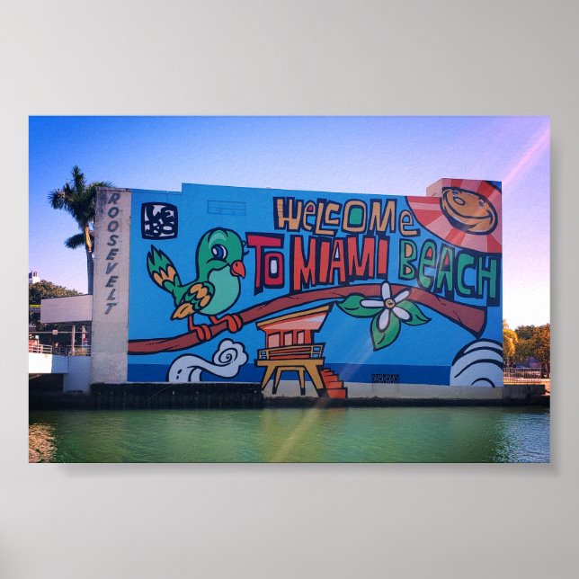 Affiche Bienvenue sur mesure à Miami Beach Florida Graffit (Devant)