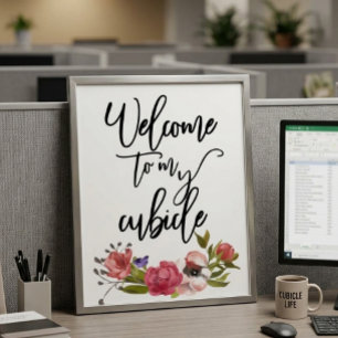 Affiche Bienvenue sur mon panneau de cabine de bureau de t