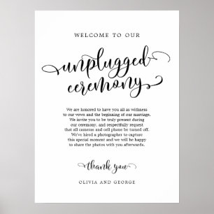 Affiche Bienvenue sur notre panneau de cérémonie débranché