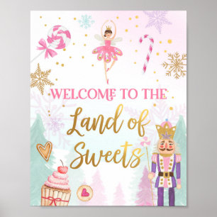 Affiche Bienvenue Terre de sucreries Casse-noix Ballerina