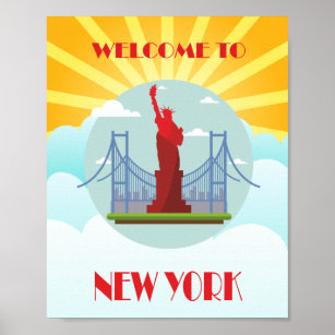 Affiche Bienvenue vintage à New York Travel