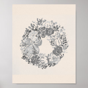 Affiche Bienvenue Wreath Automne Citrouille peinture bleue