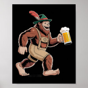 Affiche Bière allemande Sasquatch Funny Premium