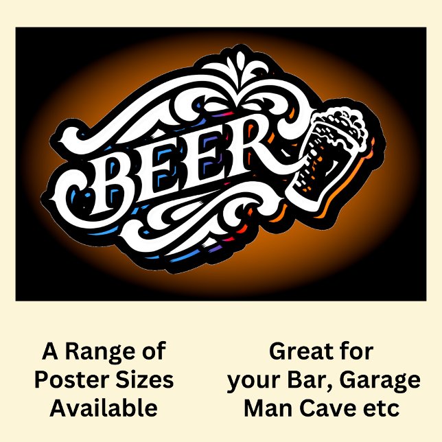 Affiche BIÈRE - Blanc sur Brown (Créateur téléchargé)