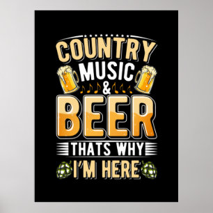 Affiche Bière Boire Country Music Bière Boire Anniversaire