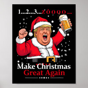 Affiche Bière de Noël vietnamienne amusante Trump 123 Z