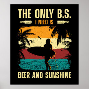 Affiche Bière d'été et soleil