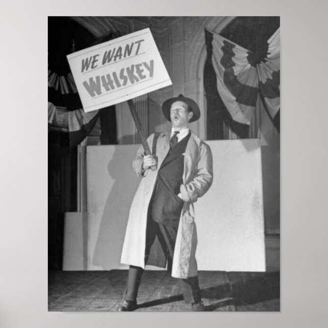 Affiche Bière d'interdiction vintage, Vintage 1930, Bar ar (Devant)