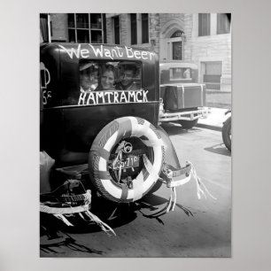 Affiche Bière d'interdiction vintage, Vintage 1930, Bar ar