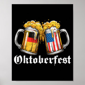 Affiche Bière drapeau américain allemand
