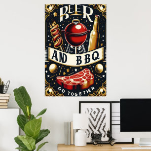 Affiche Bière Et BBQ Ensemble