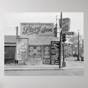 Affiche Bière et boisson alcoolisée Market, 1938. Photo