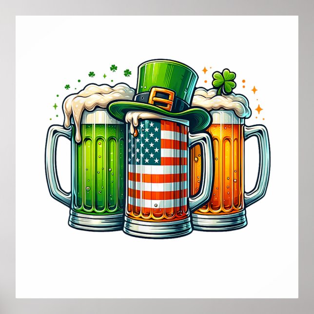 Affiche Bière Irlandaise Irlande Fête de la Saint-Patrick  (Devant)