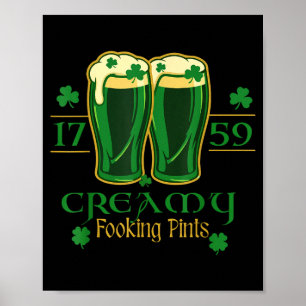 Affiche Bières crémeuses foutues jour de la Saint-Patrick