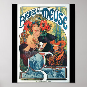 Affiche Bieres de la Meuse, Mucha