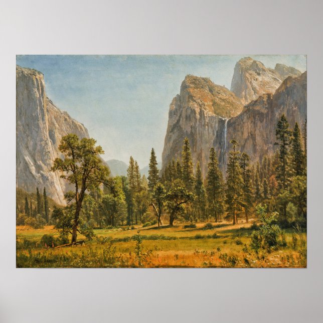 Affiche Bierstadt - Cascade de Voile de Mariée Vallée de Y (Devant)