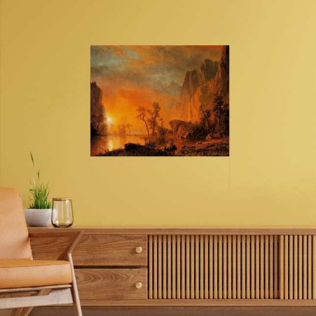 Affiche Bierstadt - Coucher de soleil dans les Rocheuses, (Salon 2)