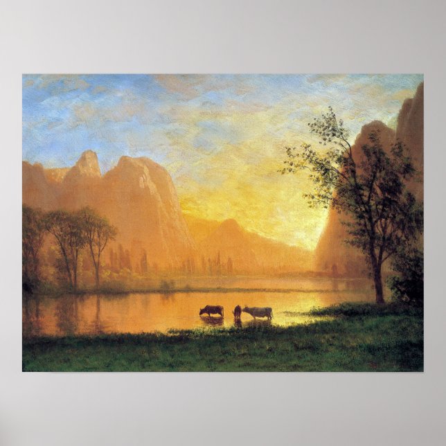 Affiche Bierstadt - Coucher Du Soleil Sur Yosemite (Devant)