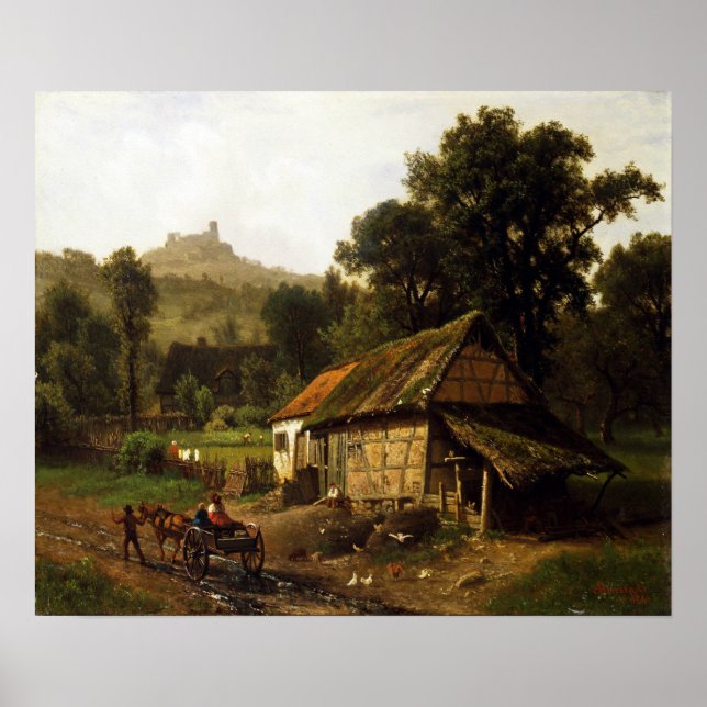Affiche Bierstadt - Dans Les contreforts (Devant)