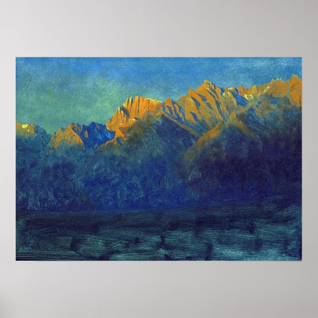 Affiche Bierstadt - Lever Du Soleil Dans Les Sierras 1872 (Devant)
