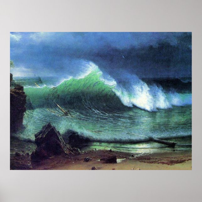 Affiche Bierstadt - mer d'Emeraude, peinture d'art, (Devant)