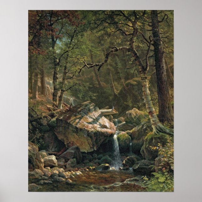 Affiche Bierstadt Mountain Brook peinture paysage (Devant)