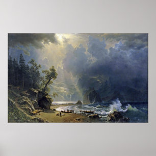Affiche Bierstadt Puget Sound Peinture côtière du Pacifiqu