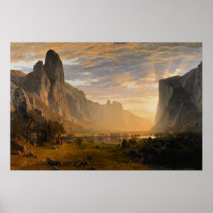 Affiche Bierstadt - Vue sur la vallée de Yosemite, art
